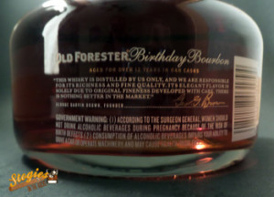 Old Forester Birthday Bourbon - Back Label
